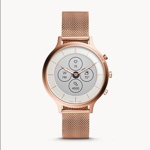 FOSSIL // Hybrid Smartwatch HR Charter Rose Gold-Tone Stainless Steel Mesh